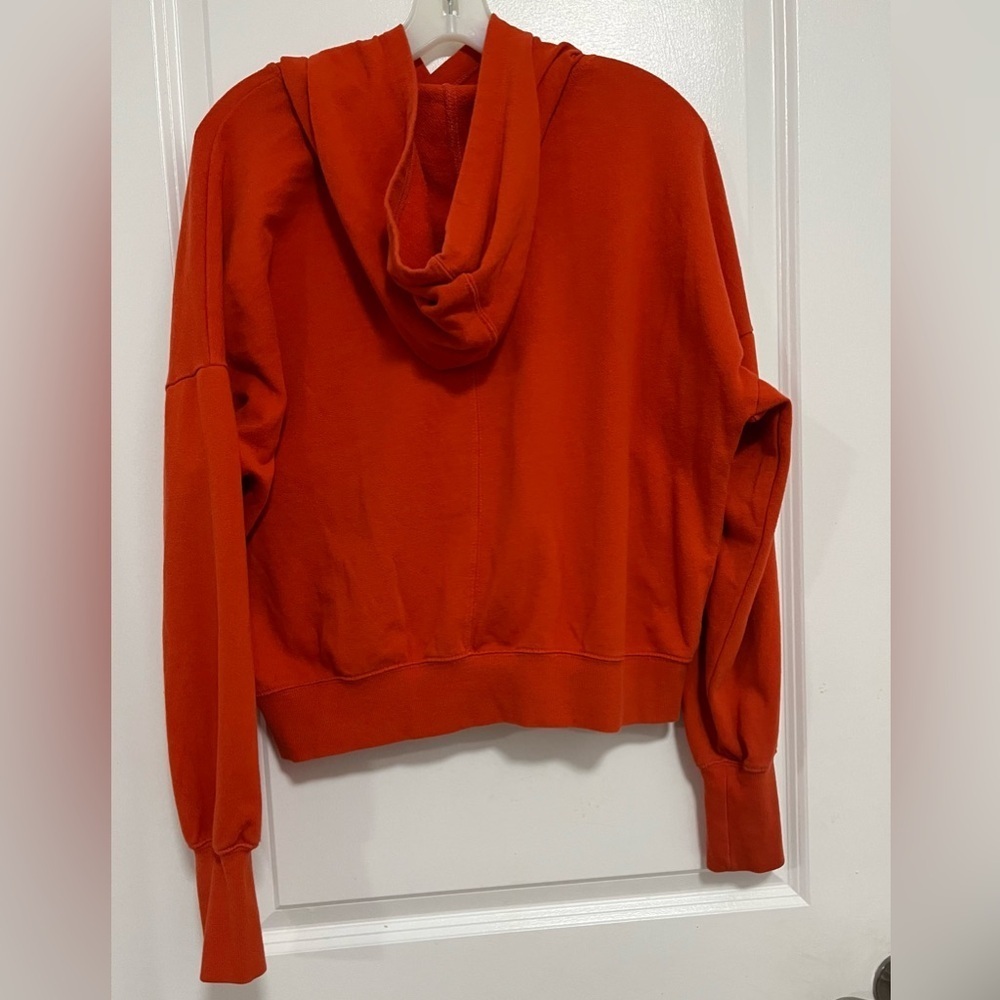 AS EC Collective Burnt Orange Hoodie L Cropped Sweatshirt Quote - Picture 4 of 8
